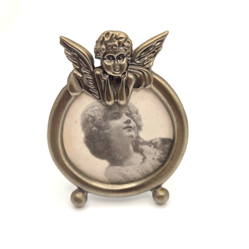 Antique Bronze Angel Photo Frame Mini Photo Picture Frame Little Cherub Angel